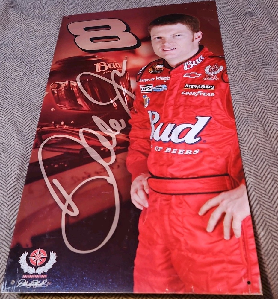 Dale Earnhardt Jr vintage metal lithograph poster sign