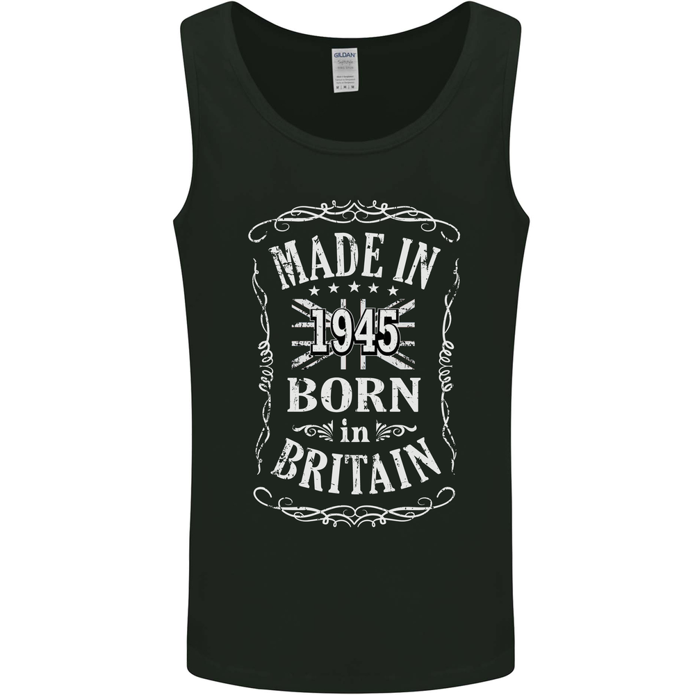 Born In Britain 80th Birthday Made 1945 Mens Vest Tank Top