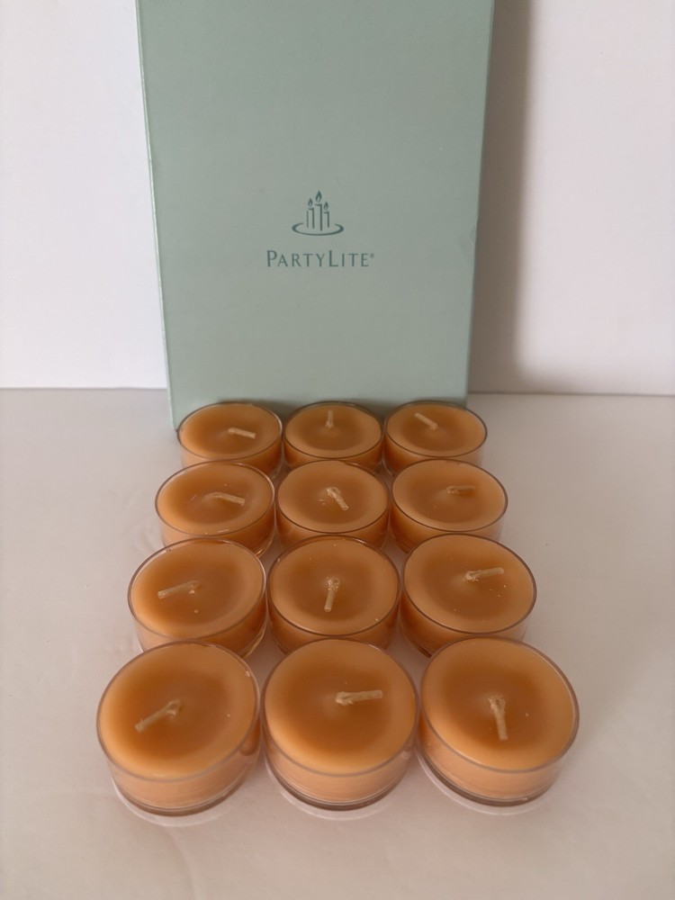 PartyLite 12 Ginger Pumpkin Scented Tealights V04401 New