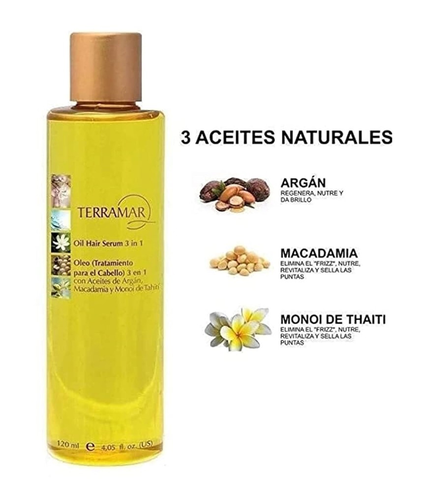 Oleo Aceite de  Argan  Terramar repair damaged hair/ 120ml. 4oz.