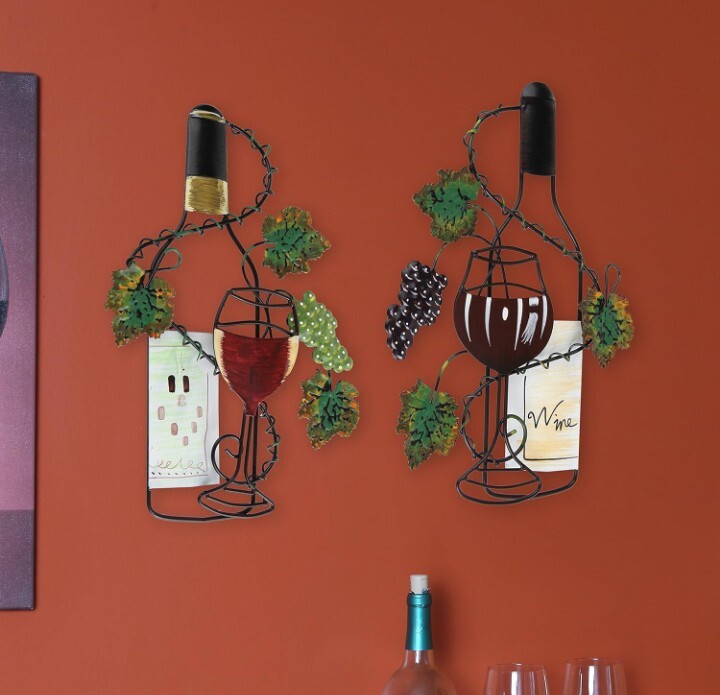 Vintage Arad Metal Wine Wall Art Décor