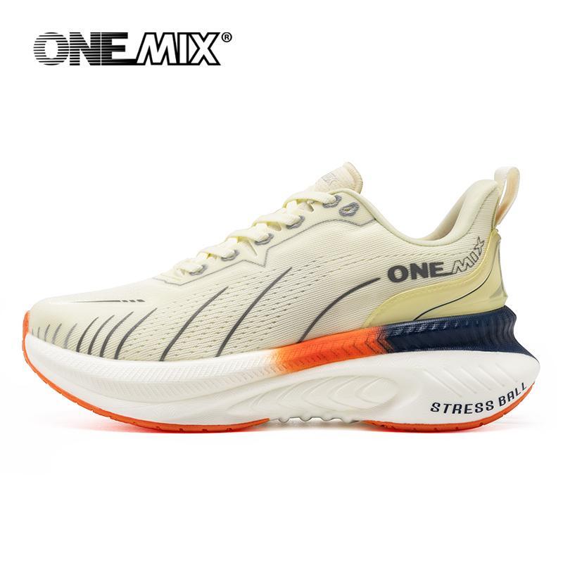 Onemix White Road Running Shoes for Men Air Cushion Outdoor Sport Shoes Male