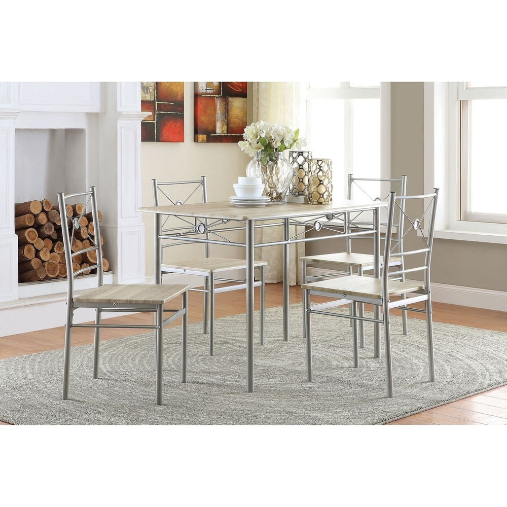 Anna 5-Piece Rectangular Dining Set with Table and Chairs  