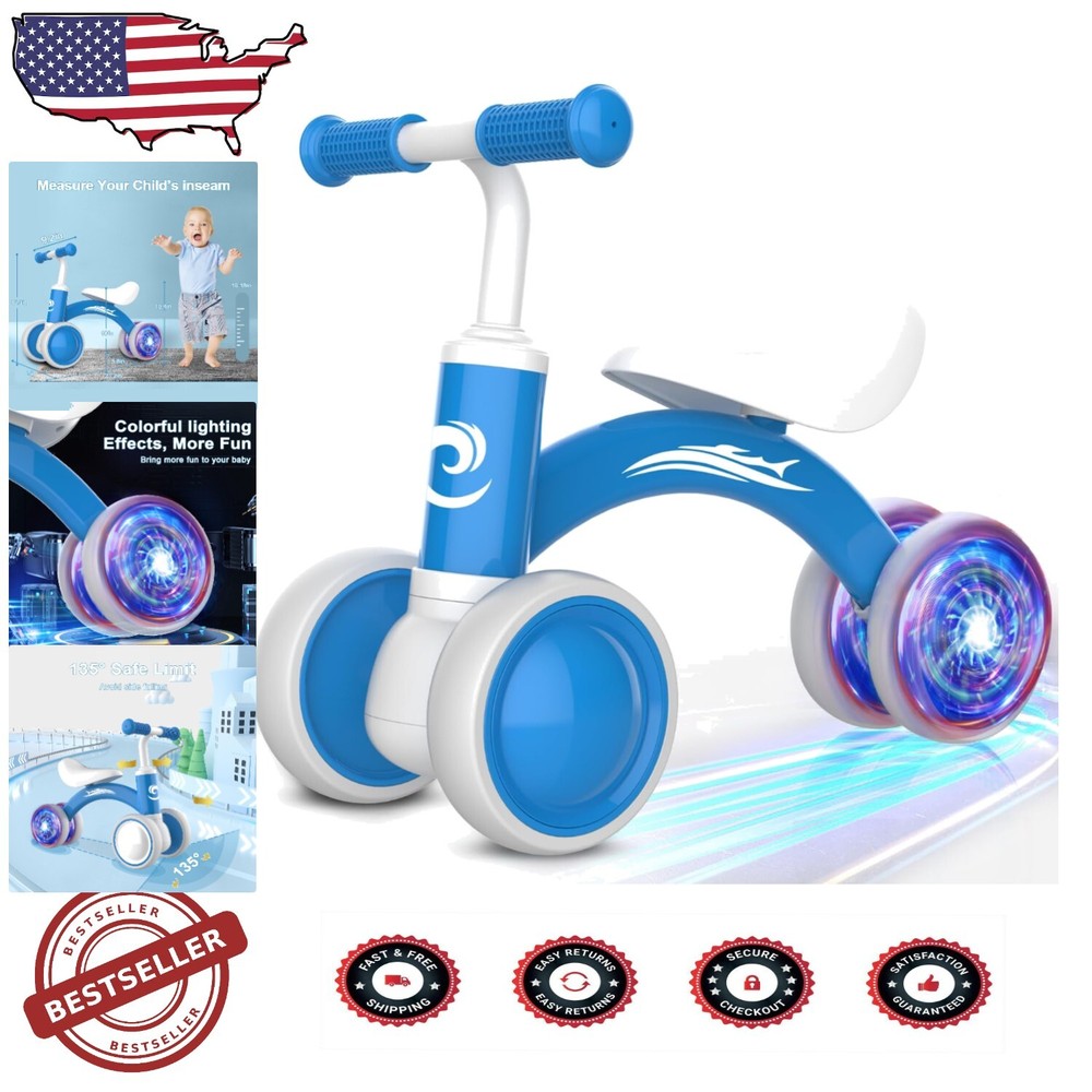 Lightweight Baby Balance Bike with Colorful Wheels - Ideal 1st Birthday Gift