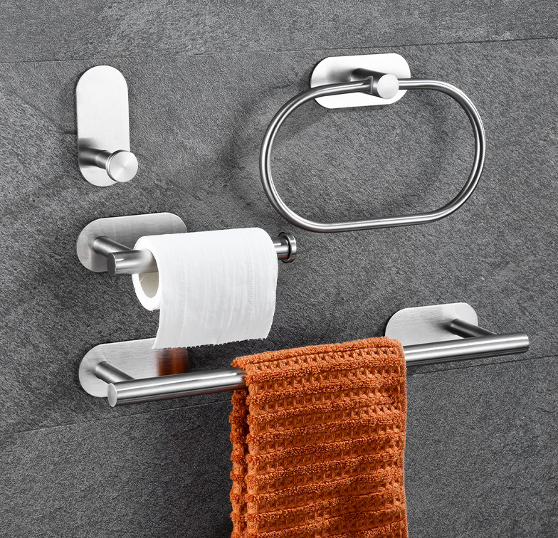 4 Piece Towel Bar Set Bath Accessories Bathroom Hardware - Brushed Nickel