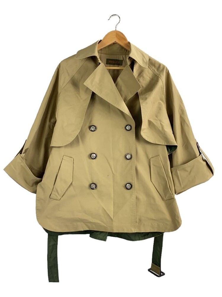 Risley Trench Coat/Free/Polyester/Beg/Plain/R2501-Mtc 3361