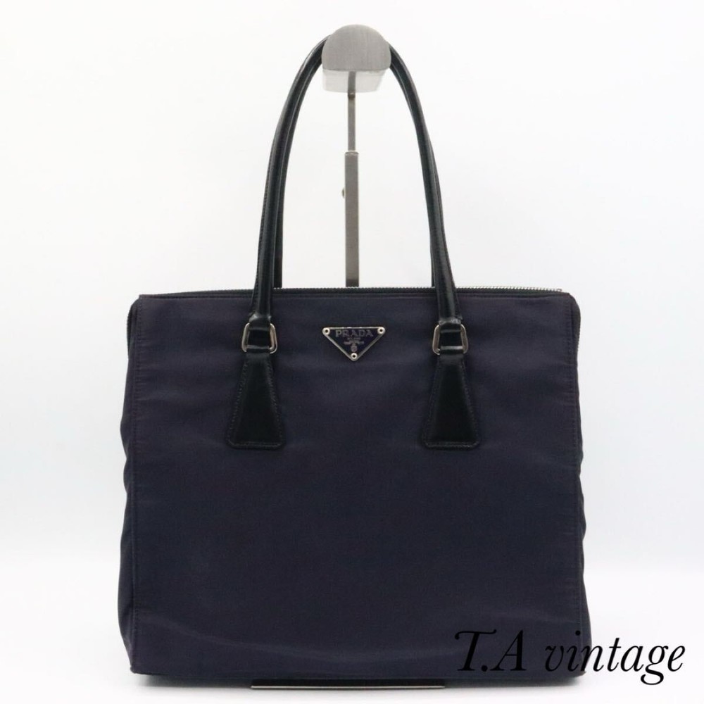 RARE Prada Purple Nylon Triangle Logo Handbag Excellent Condition