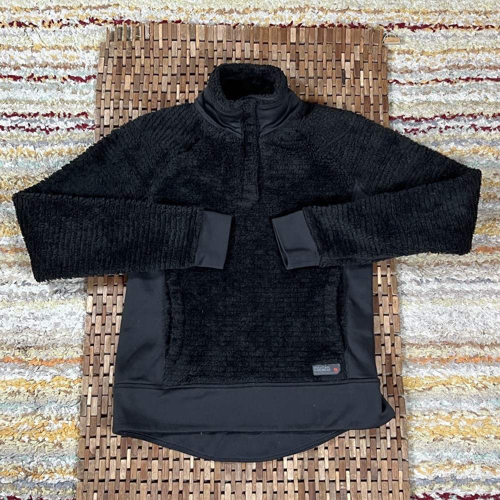 Mountain Hardwear Women’s Monkey Man Black Pullover Snap Fleece Jacket Size XS