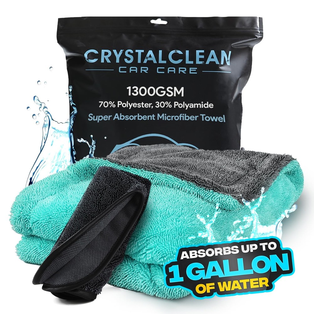 Extra Large 1300GSM Microfiber Car Towels 2-Pack