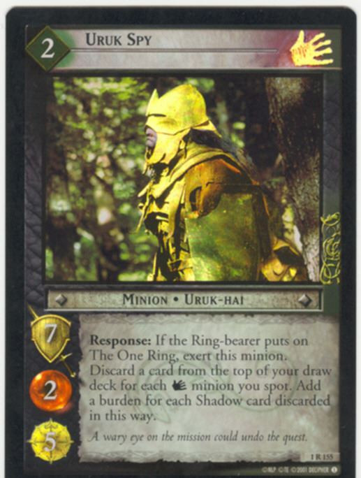 ロードオブザリングCCG FotRフォイルカード1.R155 Uruk Spy