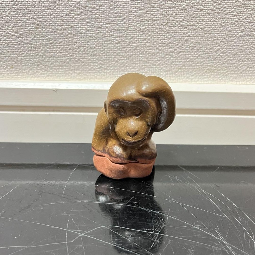 Bizen Ware Monkey Kogo Tea Ceremony Incense Holder