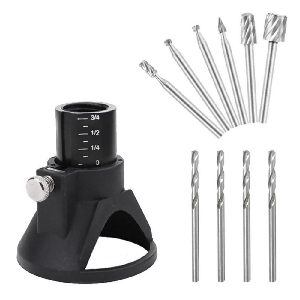 Large HSS Router Window Wood Cutting Guide with Dremel Drill Bits Set