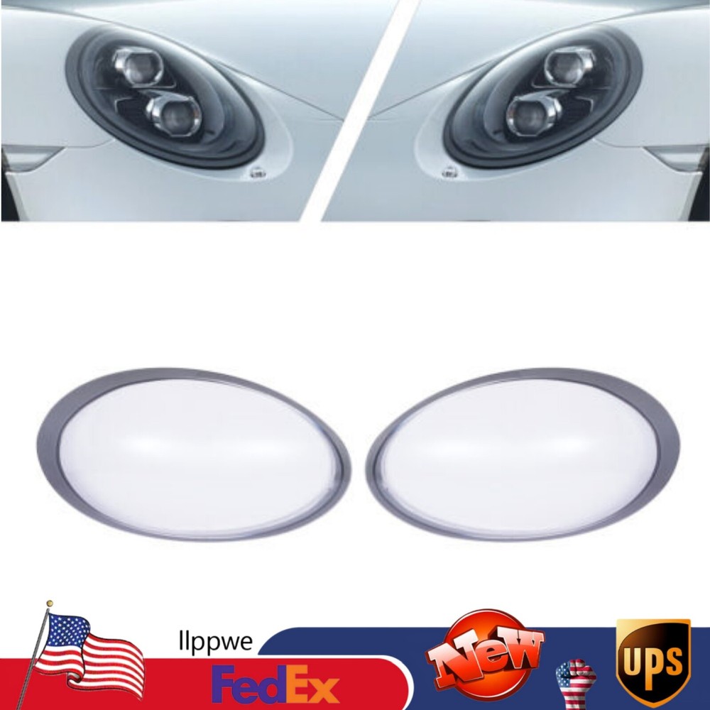 Porsche 991 911 Targa Carrera 2013-2018 Headlight Lens Cover Pair Left Right