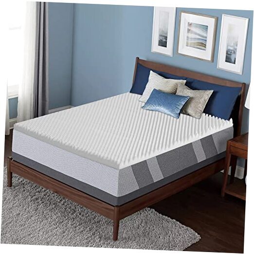 Spring Solution 2-inch Queen Egg Shell Bed Topper with Breathable Foam, White,