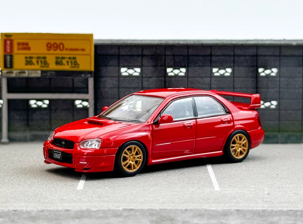 1/64 Furuya Red Impreza WRX STI VIII Sport Sedan Diecast Metal Car Model
