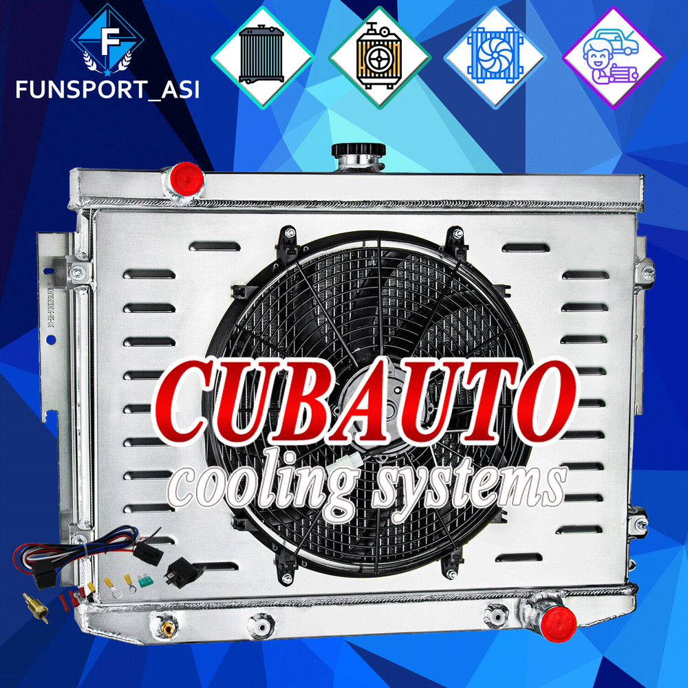 4 Rows Radiator Shroud Fan For 1973-74 DODGE CORONET CHARGER SATELLITE 7.2L 440