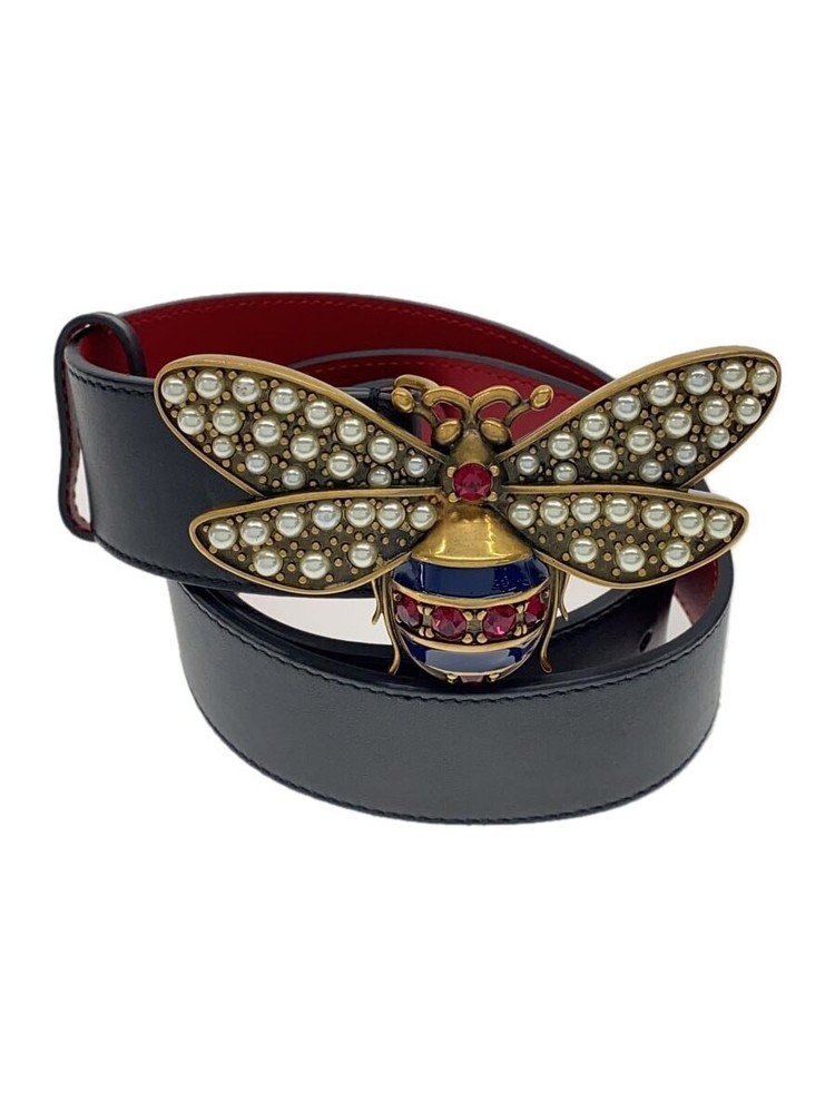 GUCCI Black Leather Womens Belt Classic Italy Authentic From Japan RIN