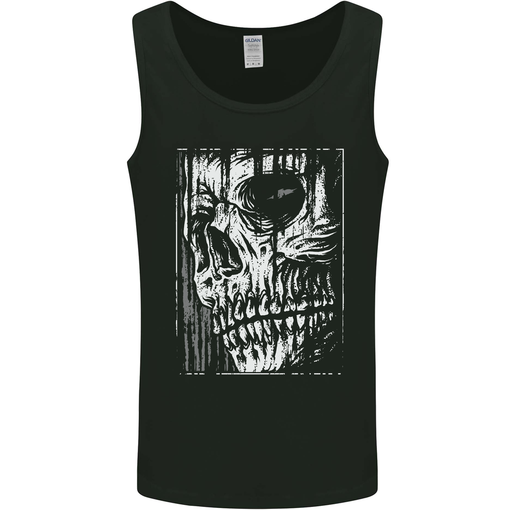 Grim Reaper Skull Gothic Biker Demon Mens Vest Tank Top