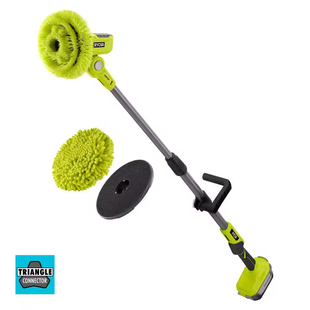 18V Cordless Telescoping Power Scrubber Tool with 6-Inch Microfiber Head  