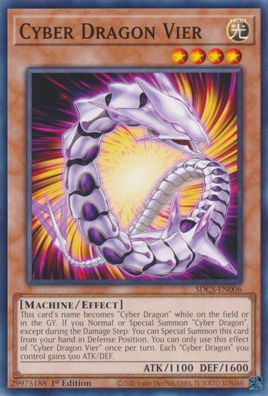 Cyber Dragon Vier SDCS-EN006 Common Yugioh Card-image