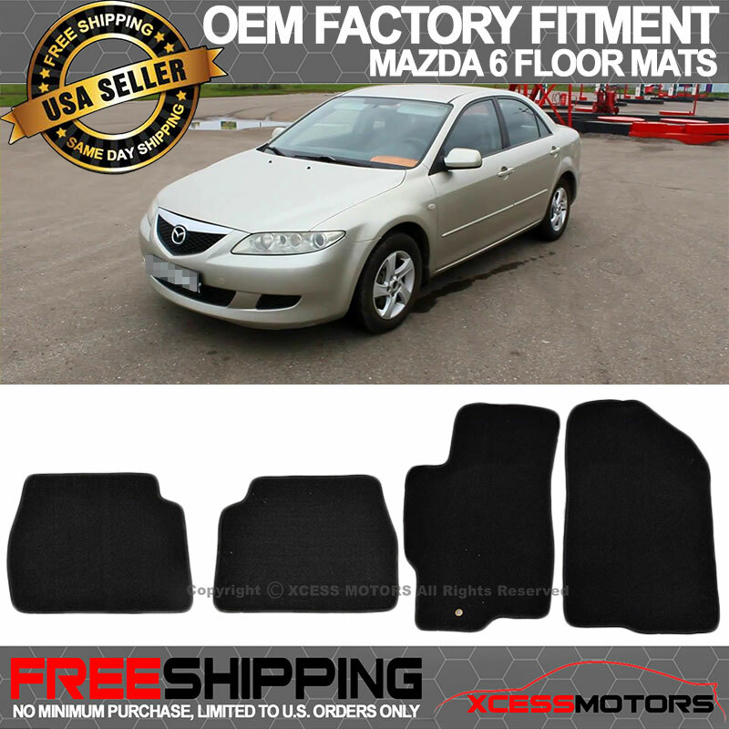 Fits 03-08 Mazda 6 4Dr 5Dr OE Fitment Floor Mats Carpet Front & Rear Nylon Black