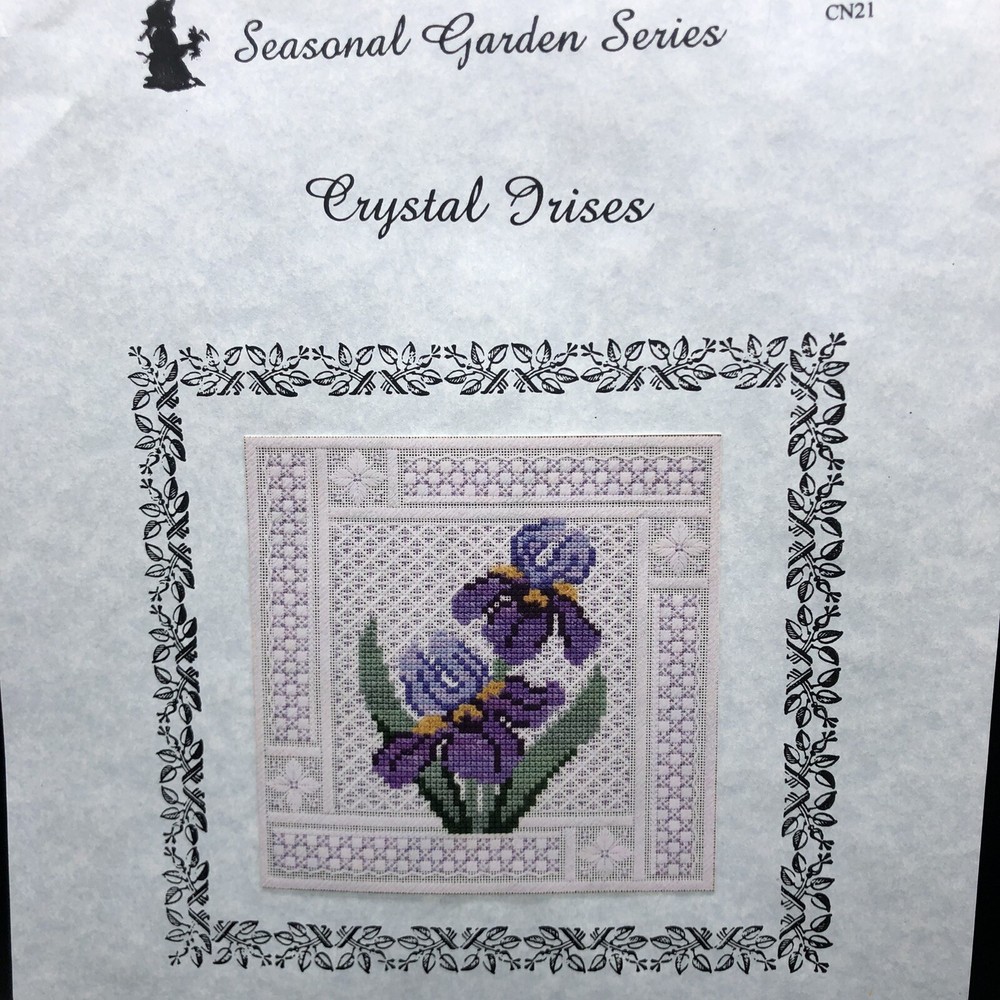 Seasonal Garden Series Nancy's Needle Needlepoint Pattern Only Crystal Irises-image