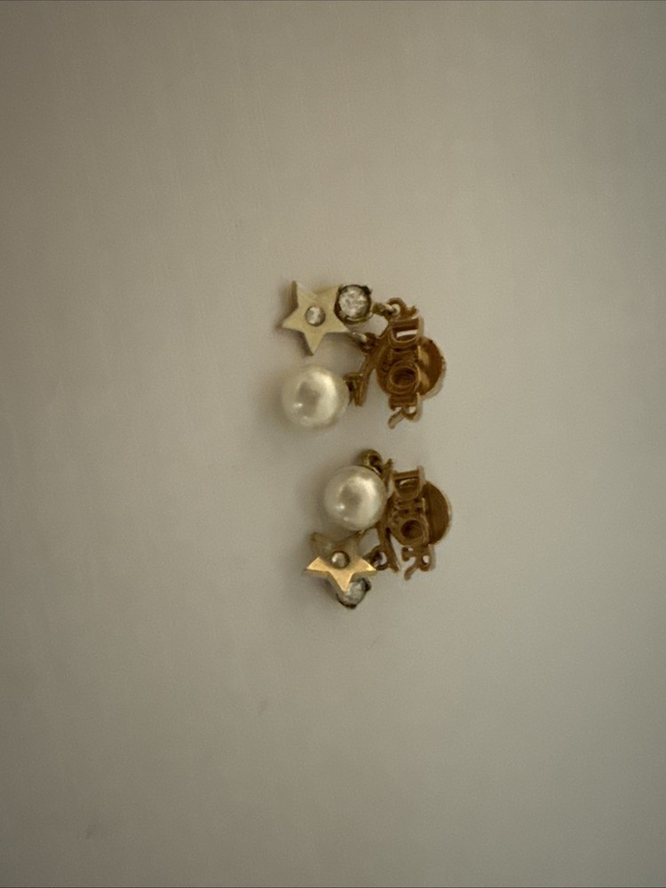 Dior Christian Gold-Tone Earrings for Women Elegant Jewelry
