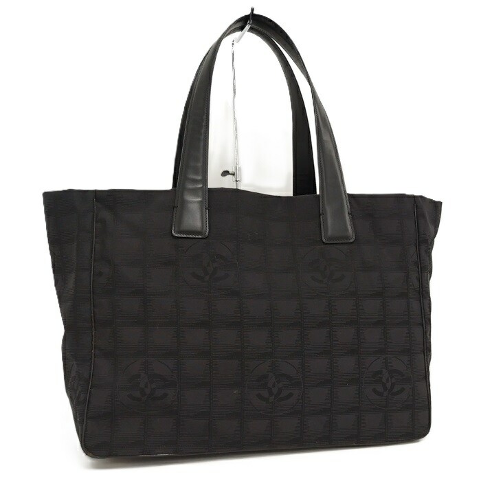 Chanel Black Nylon Travel Tote Bag 35x26x15cm Preowned Vintage