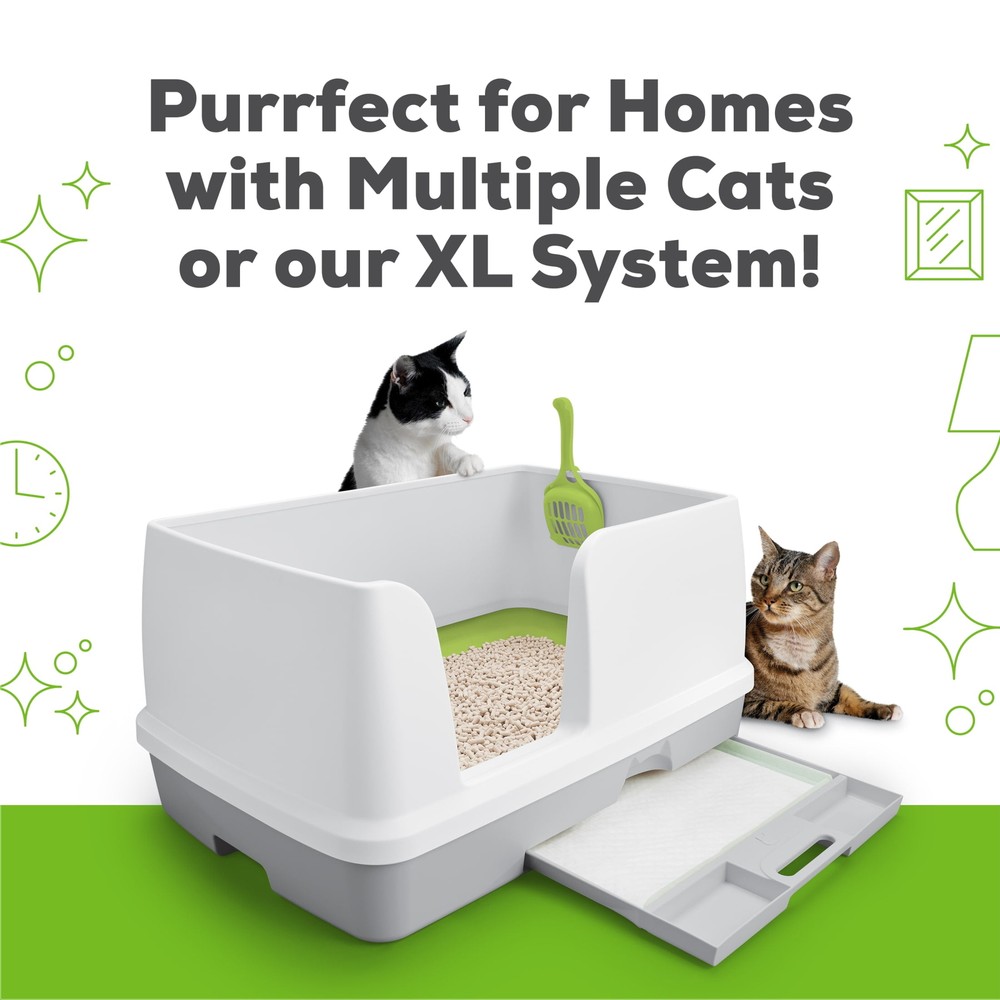 Low-Dust Non-Clumping Cat Litter Pellets with Odor Control - 8 x 7 lb Pouches