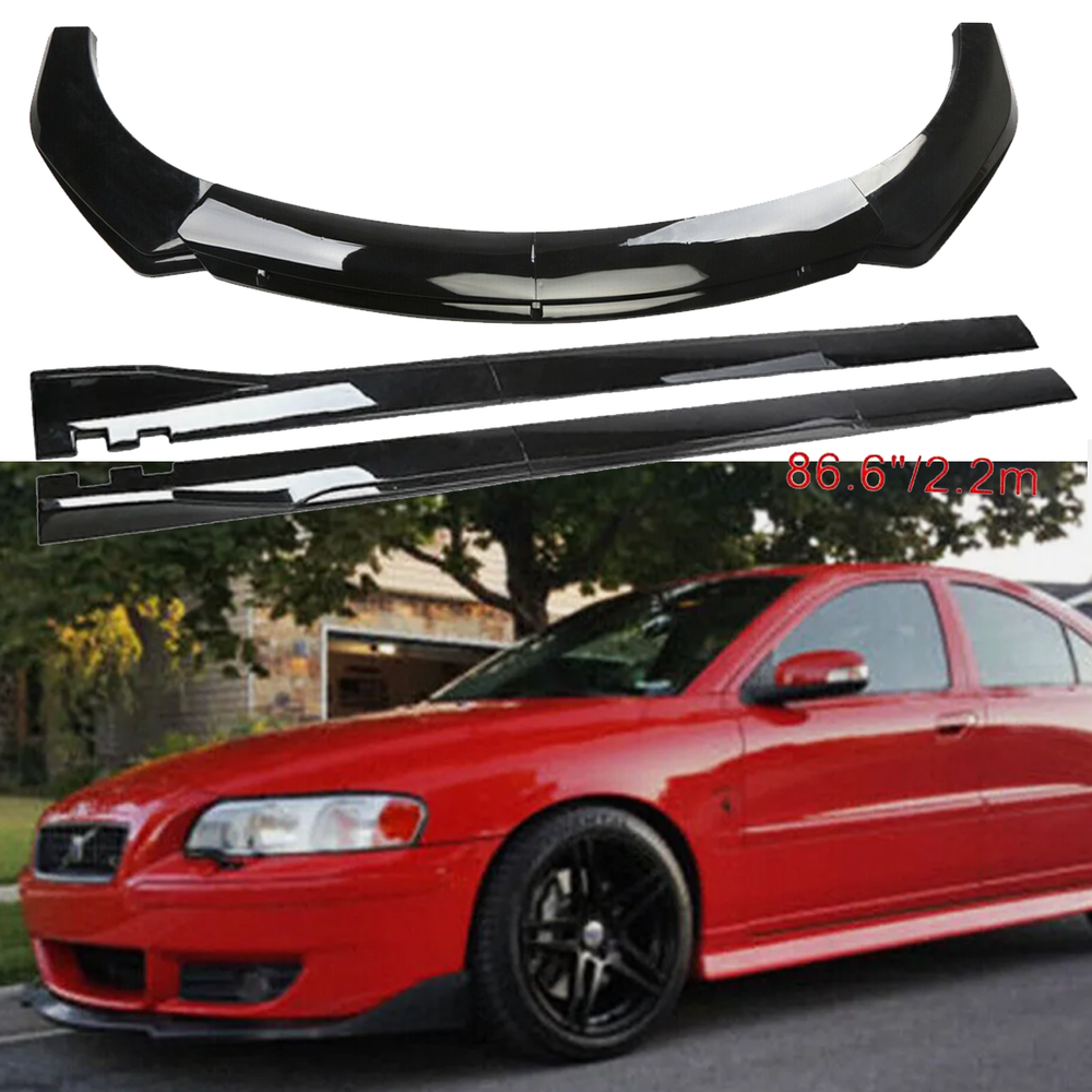 Glossy Black Front Bumper Lip Splitter Spoiler for Volvo S40 S60 S70 S80
