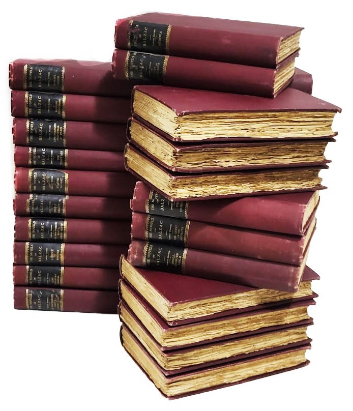 Antiquarian Book Set 32 Volumes the Novels of Balzac C1898 Le Library Edition