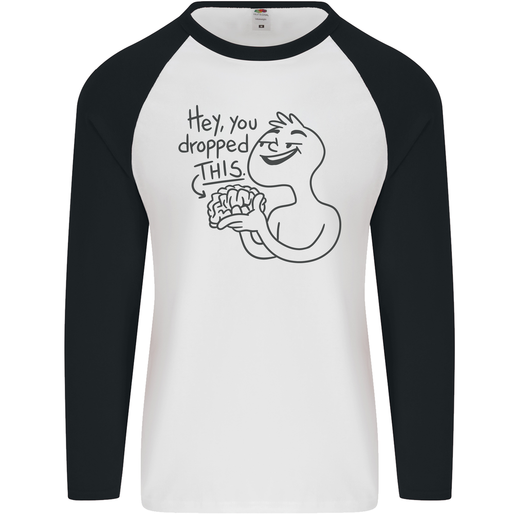 U Dropped Your Brain Sarcastic Dumb Stupid Mens L/S Baseball T-Shirt