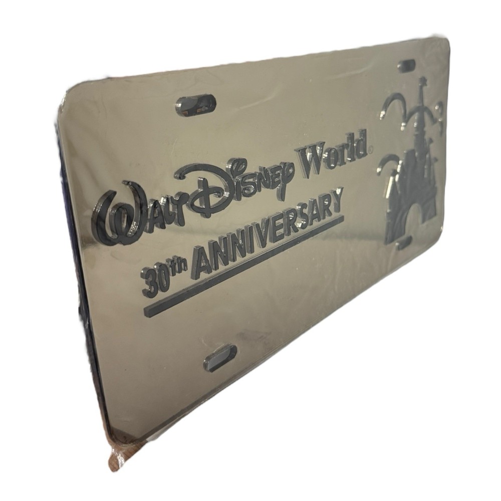 Disney World 30th Anniversary License Plate Laser Art Mirror Collection
