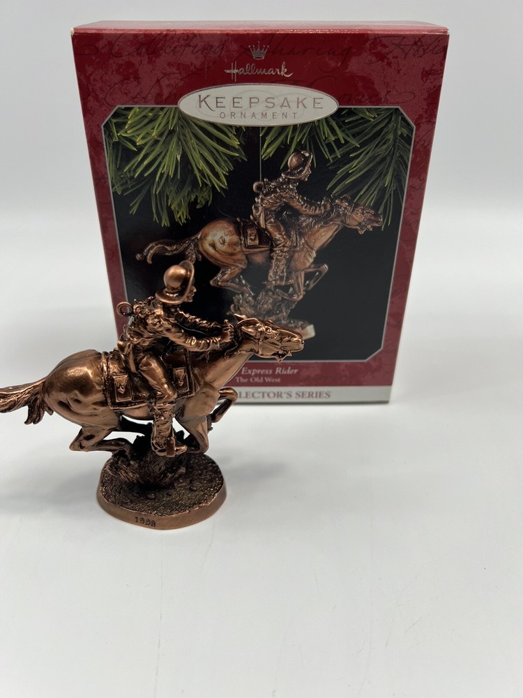 New in Box 1998 Hallmark Keepsake Ornament Pony Express Rider Old West