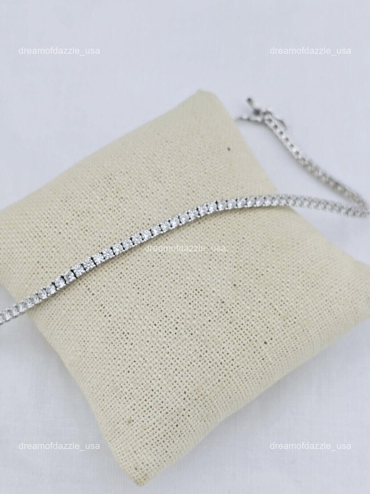 Mothers Day Sale 10K White Gold Diamond Tennis Boho Bracelet-image