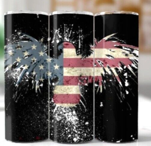 U S Army 5 Multicolor 20 oz Insulated Tumbler With Box Lid Clear Straw New