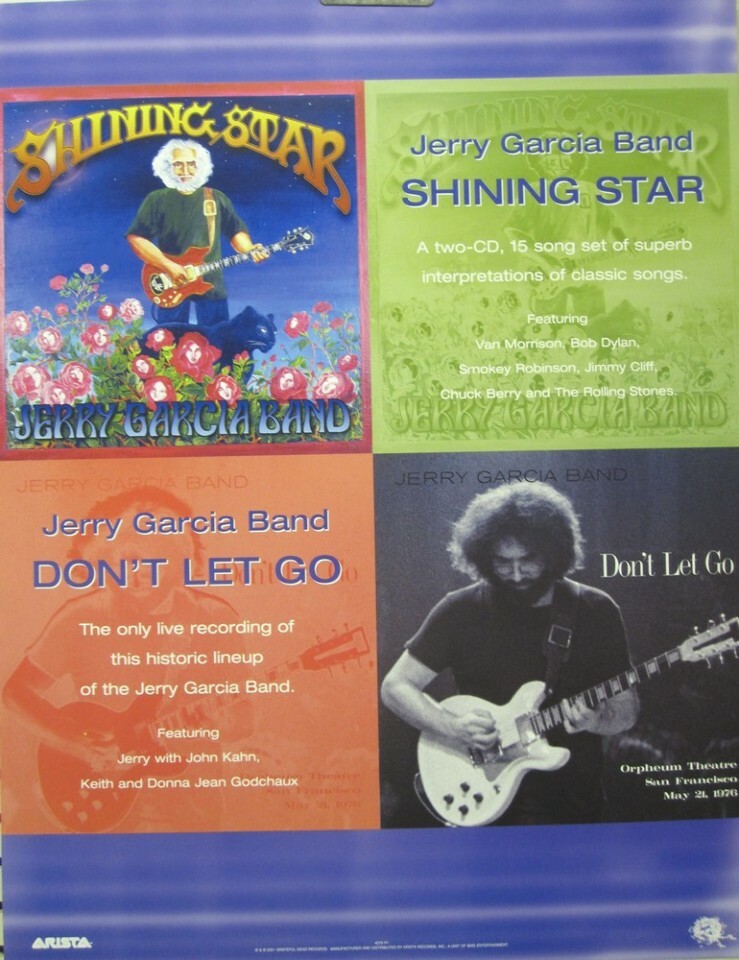 Jerry Garcia Band 2001 Promotional Poster Flawless New Old Stock Grateful Dead