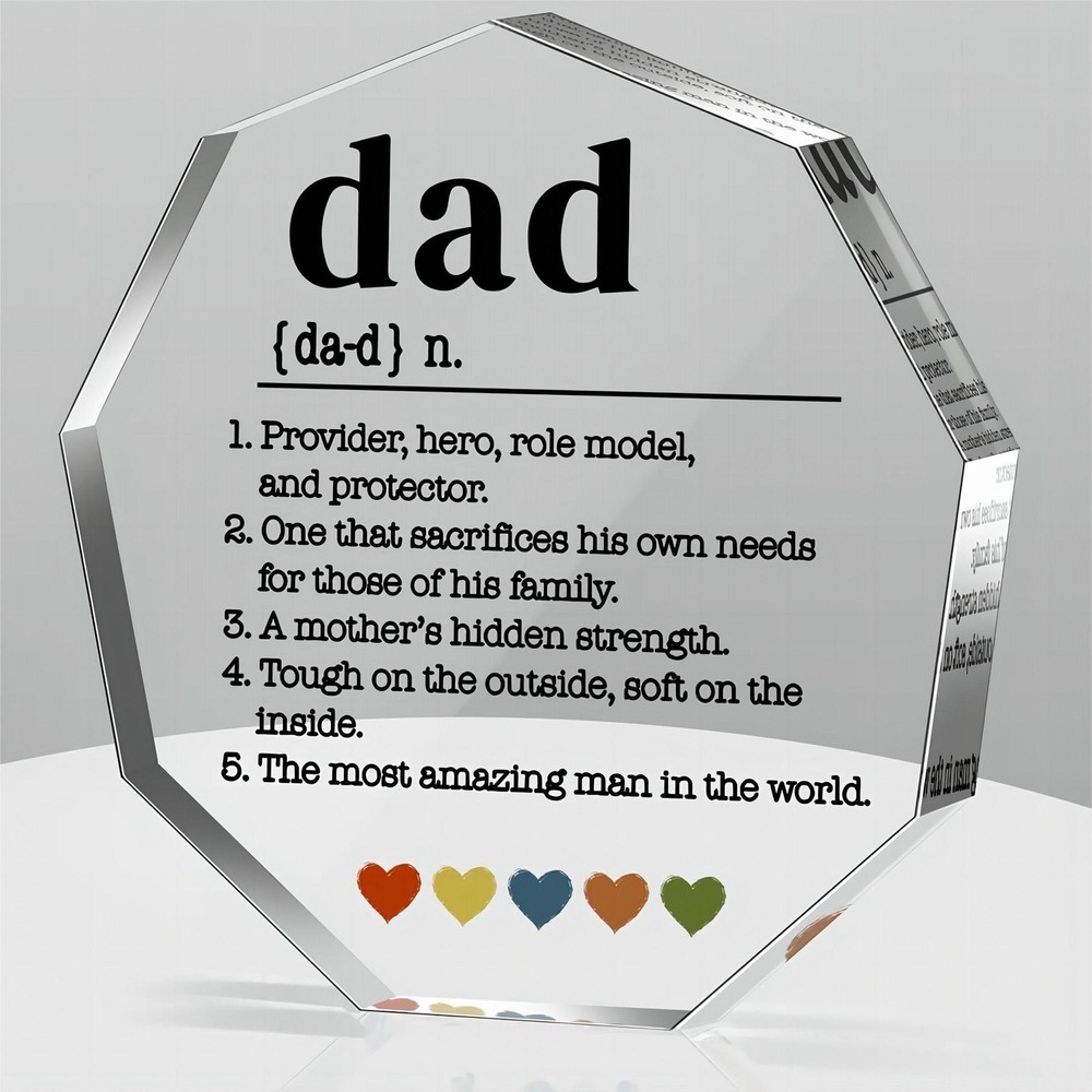 Figurine Gift for Dad Octagon Plastic Multicolor Small Carved Romantic Decor