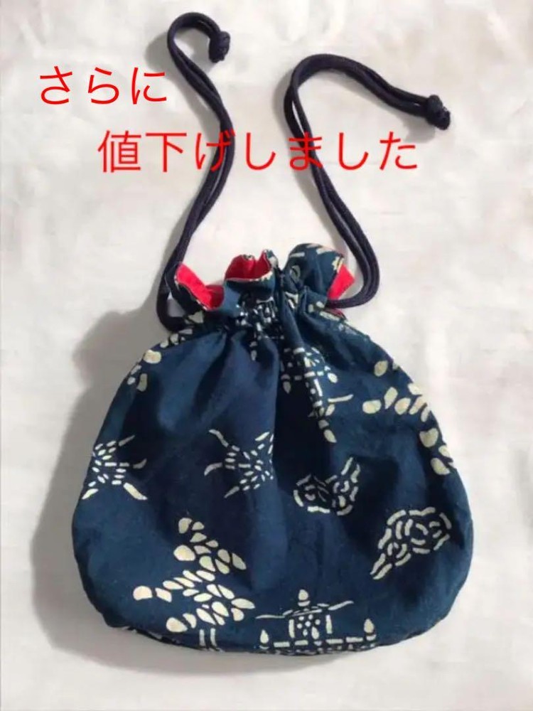 【New】Indigo Dyeing Drawstring Bag