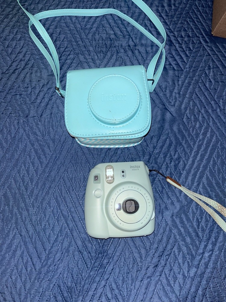 FUJIFILM Instax Mini 9 Ice Blue Instant Camera with Case - $65 Value