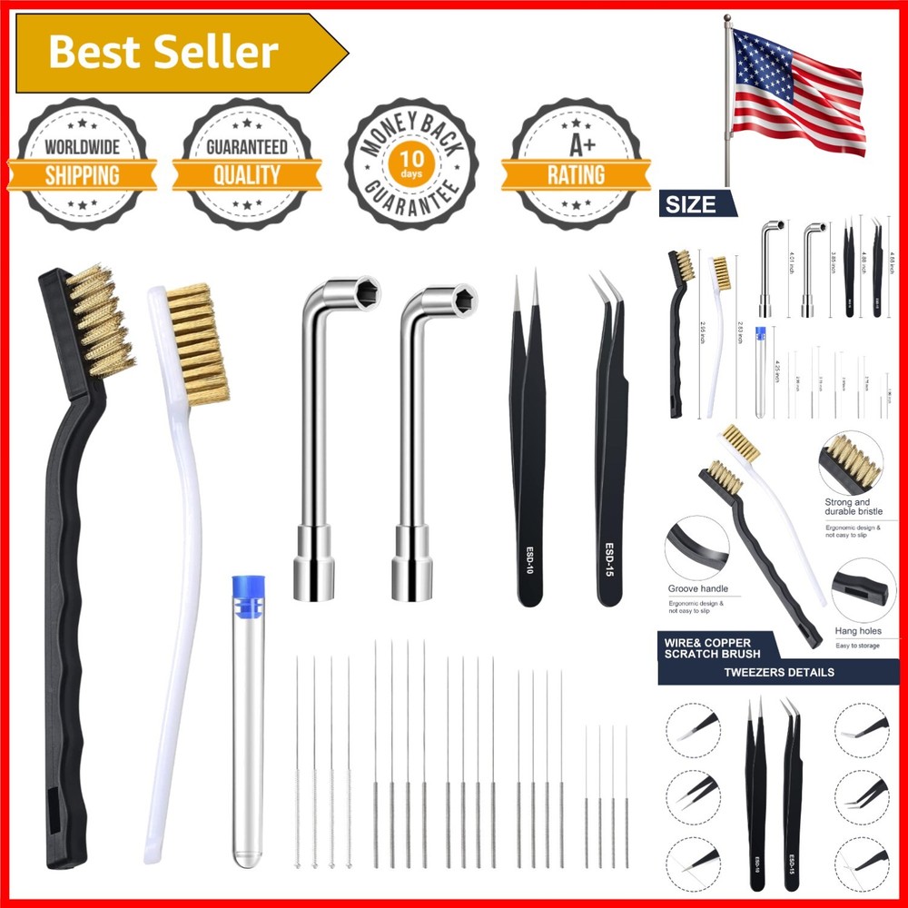 Comprehensive 3D Printer Kit with 20 Stainless Steel Nozzle Cleaning Pins