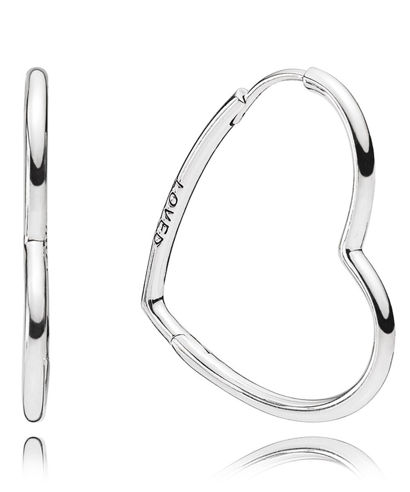 PANDORA Women's Heart Stud Earrings 297822 in Sterling Silver