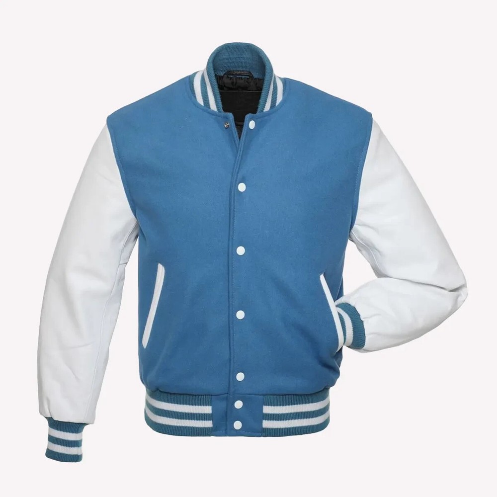 Premium Men's College Baseball PU Leather Sleeve Varsity Jacket