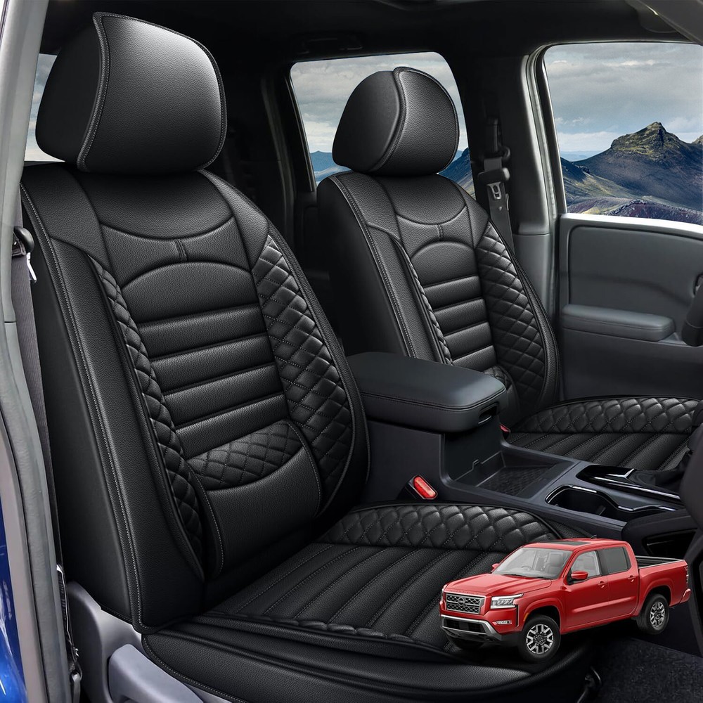 Faux Leather Front & Rear Truck 5-Seat Covers For Nissan Frontier 2009-2024 2025