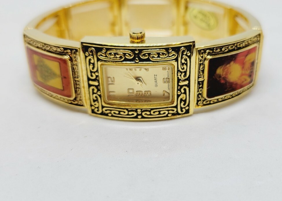 Christmas Story Panel Watch GIFT Stretch Bracelet New Battery SCENIC Santa Tree