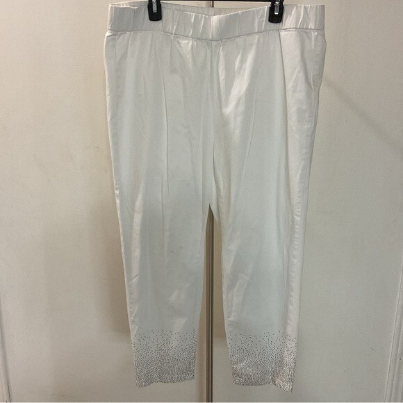 Soft Surroundings White Sparkle Lounge Pants Size 1XL