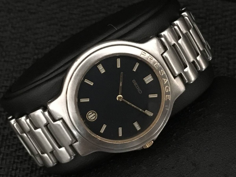 Seiko Presage Black Dial Men'S Quartz - Cj2Ly