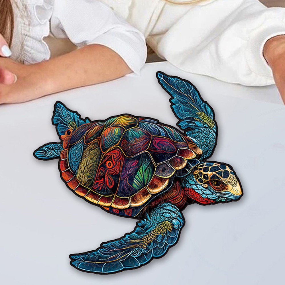 Wood Turtle Puzzle Sea Turtle Wooden Jigsaw Puzzles for Adults successful,L