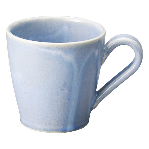 Shigaraki yaki ware pottery coffee tea cup Mug Light Blue glaze Japanese
