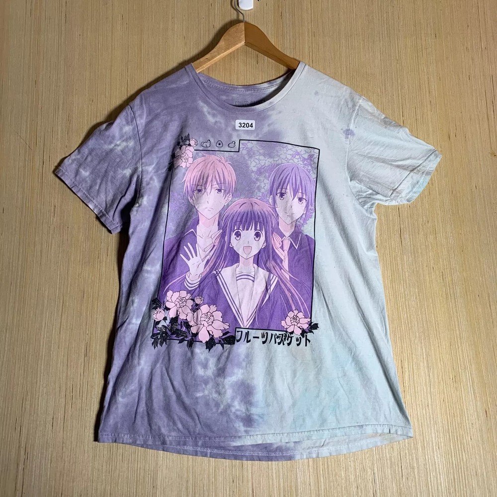 Fruits Basket Anime Shirt Adult Large Multi Color Short Sleeve Men's Pullover